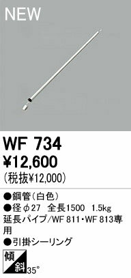 オーデリック ODELIC WF734 シーリングファン延長パイプ シーリングファン用延長パイプ パイプ吊り器具専用 インテリアライト