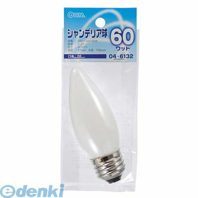 (LINEクーポン有)オーム電機 LB-C7660-W シャンデリア球E26 60Wホワイト LBC7660W