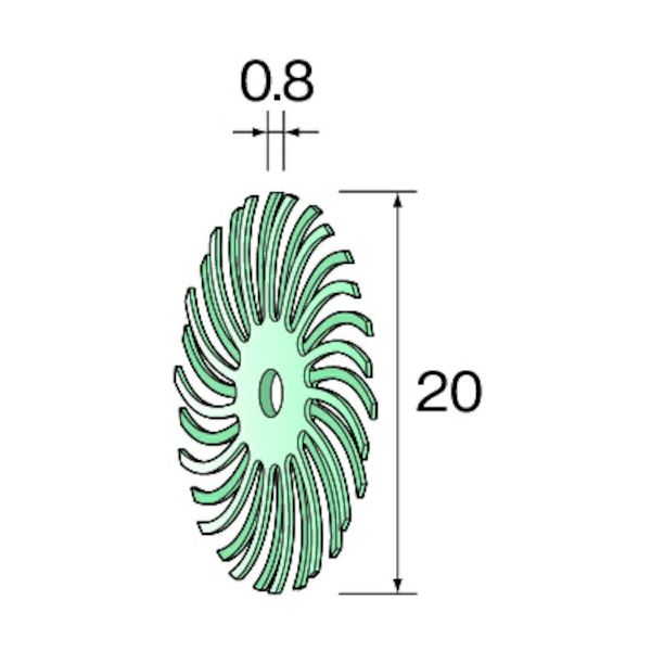 ミニモ NA3516 ミニモ ラバーブラシ ＃8000 φ20 20個入
