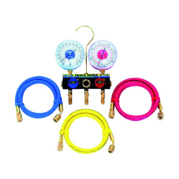 (LINEクーポン有)TASCO タスコ TA120WH-2 ボールバルブ式ゲージマニホールドキット R22、R12、R502 TA120WH2