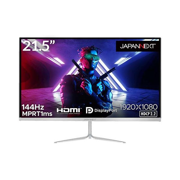 JN-T215FLG144FHD ジャパンネクスト 21.5インチ ワイド液晶ディスプレイ(1920x1080/TN/144Hz/DPx1/HDMIx1/スピーカー/チルト/ノングレア) JNT215FLG144FHD