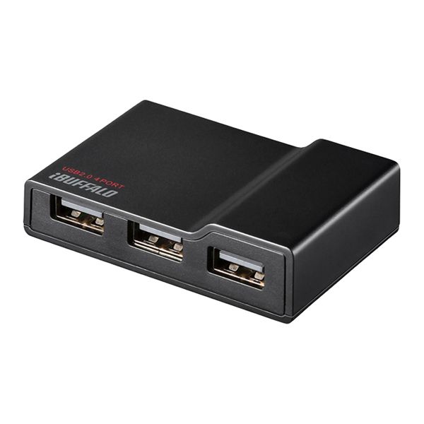 BSH4A11BK BUFFALO バッファロー USB2．0TV／PC対応セルフパワー 4ポートハブ ブラック