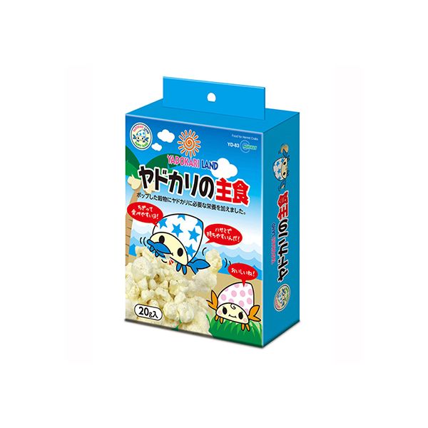 ●通常メーカーの都合により、ご注文後納期確定まで約5日かかります。稀に欠品等で、2週間以上手配状況確認にお時間がかかり、手配できない場合もあります。【商品説明】特徴大好きなポップコーンに必要な栄養を配合して主食にしました。※本製品は、日本国内向けのみの販売とさせていただきます。仕様材質：コーン、植物油、鰹粉末原産国または製造地：日本荷姿サイズ：130×45×165 mm　50 g　[荷姿サイズについて]類似商品はこちらYD-34 マルカン ヤドカリのかくれ家 ココ361円YD-30 マルカン ヤドカリのリラックスサン1,587円YD-27 マルカン ヤドカリスナックヤドカリ376円YD-38 マルカン ヤドカリポップコーン パ243円YD-23 マルカン ヤドカリのリラックスサン600円YD-37 マルカン ヤドカリポップコーン 野243円YD-32 マルカン ヤドカリの水飲み場 ヤド1,031円YD-33 マルカン ヤドカリのエサ皿 ココナ960円YD-35 マルカン オカヤドカリ専用ヒーター3,477円YD-21 ヤドカリランチ 30g YD21202円G 97-YD 丸小鉢 小 イエローDC G91,034円G 98-YD 丸小鉢 特小 イエローDC G949円
