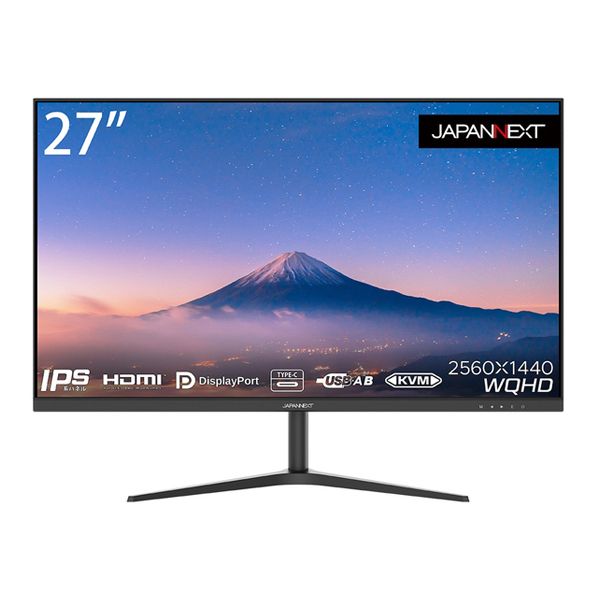 JN-IPS27WQHDR-C65W 直送 代引不可・他メーカー同梱不可 ジャパンネクスト 27インチ ワイド液晶ディスプレイ(2560x1440/IPS/DPx1/HDMIx1/Type-C65W給電/チルト/ノングレア) JNIPS27WQHDRC65W