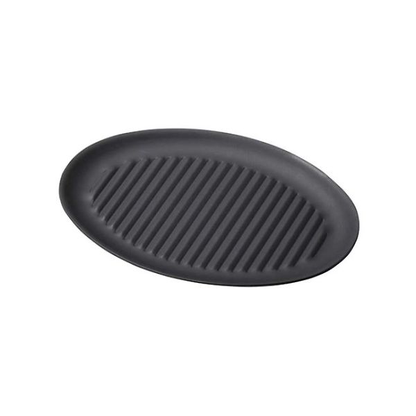 6182530 鉄製プレス陶板 小判 波 M20－715