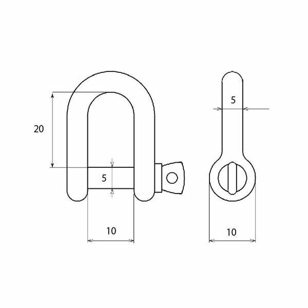 和気産業 BK-1034 ネジシャックル　黒 5mm BK1034