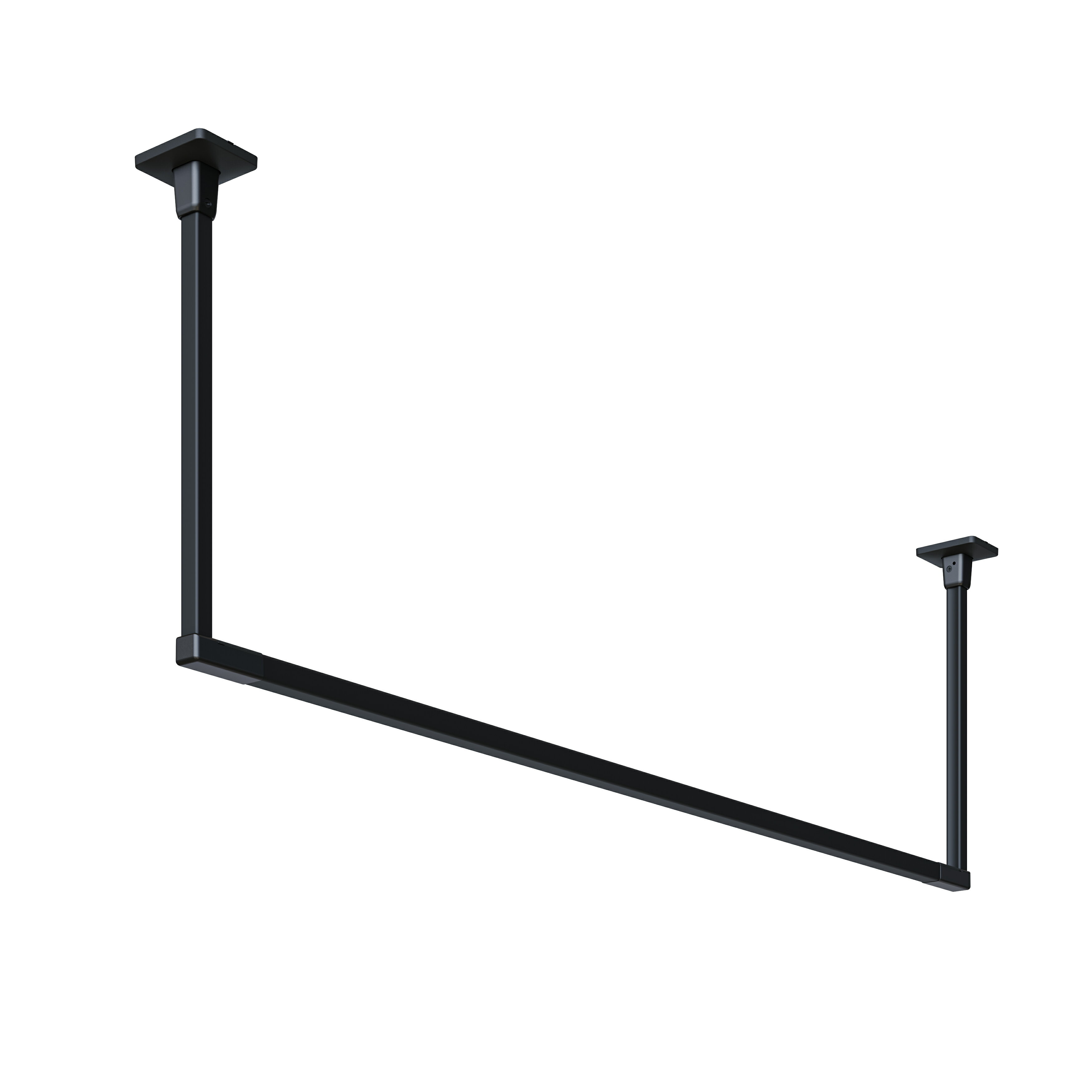 翌日出荷 川口技研 BAR1-4513-BK 直送 代引不可・他メーカー同梱不可 ホスクリーンBAR型 固定式室内物干 BK(ブラック)色 450×1365/黒...