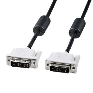 ●DVI（29pinまたは24pin）ポートを持つパソコンとDVI（29pinまたは24pin）ポートを持つディスプレイを接続するケーブルです。＜接続可能なコネクタ＞＜接続例＞●ケーブル外径5.2mmの極細スリムケーブル＆コンパクトコネクタを採用しています。ケーブルの取り回し、あるいは接続機器の背面がスッキリします。●3重シールド（TMDS信号線のみ）構造です。 ケーブルの中心から「アルミシールド→アルミシールド→編組シールド」と3重のシールド処理を施し、ノイズから大切なデータを守ります。●ツイストペアケーブル（TMDS信号線のみ）です。 芯線を2本ずつよりあわせたノイズに強いツイストペア線を使用しています。●ダブルフェライトコアを採用しています。高周波ノイズを吸収するフェライトコアをケーブル両端に装着しています。●金メッキpinを採用しています。錆にも強く経年変化による信号劣化の心配がない金メッキ処理を施しています。●モールドコネクタを採用しています。内部を樹脂モールドで固め、さらに全面シールド処理を施しています。外部干渉を防ぎ、ノイズ対策も万全で、耐振動・耐衝撃性にも優れています。●接続が簡単なPC99ケーブルです。 PC99規格とは、intel社とMicrosoft社が共同で作成したパソコンの規格のことで、パソコンと周辺機器を正しく接続するためにコネクタの色分けが推奨されています。本製品は、PC99規格対応のケーブルなので、パソコン本体のインターフェース（コネクタ）と同じ色のコネクタ同士をつなぐだけで周辺機器を簡単に間違いなく接続することができます。●RoHS指令対応製品です。■カラー： コネクタ/ホワイト（PC99規格適合）ケーブル/ブラック■ケーブル長：1.5m■ケーブル直径：5.2mm■コネクタ形状： DVI24pinオス（DVI-D）インチネジ（4-40）- DVI24pinオス（DVI-D）インチネジ（4-40）■線材規格：UL20276■対応機種：＜パソコン＞ 各社パソコン ※DVI-I（29pin）・DVI-D（24pin）コネクタを持つ機種。＜ディスプレイ＞ ※DVI-I（29pin）・DVI-D（24pin）コネクタを持つディスプレイ、液晶プロジェクタ、液晶テレビ。■対応解像度（例）：1920×1200（WUXGA）・1920×1080（HDTV/フルハイビジョン）・ 1600×1200（UXGA）・1280×1024（SXGA）など※最大1920×1200dpiの解像度まで対応します。＜ご注意＞ ※DVIデジタル（シングルリンクモード）専用です。DVIアナログモード及びDVIデュアルリンクモードには対応していません。※変換アダプタを使用してもミニD-sub15pinの機器と接続することはできません。 ※ケーブルをお選びの際は用途およびpin数をご確認の上お選びください。 ※本製品は室内用です。　　　　4969887815434類似商品はこちらサンワサプライ KC-DVI-1SL DVIシ1,780円サンワサプライ KC-DVI-2SL DVIシ2,292円サンワサプライ KC-DVI-3SL DVIシ2,665円サンワサプライ KC-DVI-200G DVI36,180円サンワサプライ KC-DVI-150G DVI26,659円サンワサプライ KC-DVI-5K DVIケー3,648円サンワサプライ KC-DVI-1K DVIケー1,999円サンワサプライ KC-DVI-3K DVIケー3,072円サンワサプライ KC-DVI-100G DVI18,232円直送・代引不可サンワサプライ DVIシングルリ5,740円直送・代引不可サンワサプライ DVIシングルリ5,050円直送・代引不可サンワサプライ DVIシングルリ7,080円　