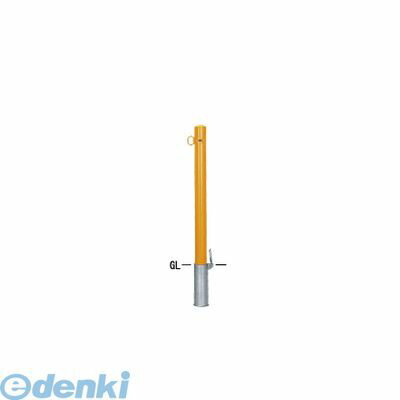 (LINEクーポン有)【個人宅配送不可】【個数：1個】帝金 Teikin 53-PーKATAFUK Y 直送 代引不可・他メーカー同梱不可 スチール製バリカー ピラー型車止めポール スタンダード型 スチールタイプ 片フック φ76.3 黄色 53PKAT