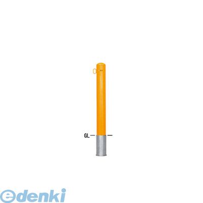 【個人宅配送不可】【個数：1個】帝金 Teikin 55-CーKATAFUK Y 直送 代引不可・他メーカー同梱不可 スチール製バリカー　ピラー型車止めポール スタンダード型 スチールタイプ 片フック　φ114.3　黄色 55CKATAFUKY