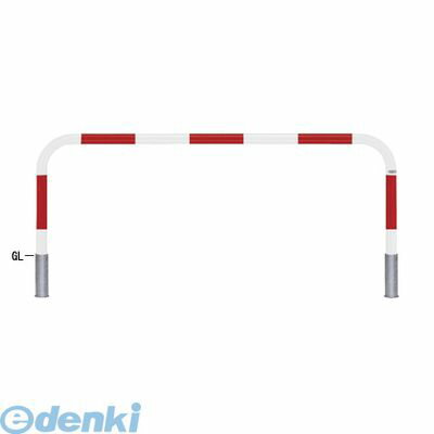 (LINEクーポン有)【個人宅配送不可】帝金 Teikin 82C-20 R&W 直送 代引不可・他メーカー同梱不可 スチール製バリカー 横型・コノ字型・アーチ型・U字型車止めポール スタンダードタイプ φ60.5xt2.8 W2000 H650 mm