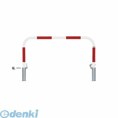 【個人宅配送不可】【受注生産品 納期-約1ヶ月】帝金 Teikin 82PK-15 R&W 直送 代引不可・他メーカー同梱不可 スチール製バリカー　横型・コノ字型・アーチ型・U字型車止めポール スタンダードタイプ φ60.5xt2.8 W1500 H650 mm 赤白色 82PK15R&W