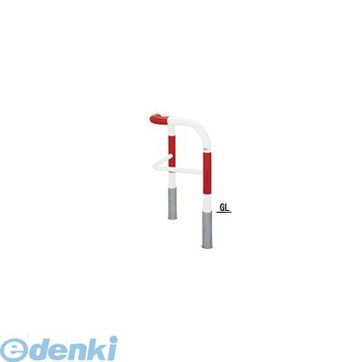 【個人宅配送不可】帝金 Teikin 82R-C3 R&W 直送 代引不可・他メーカー同梱不可 スチール製バリカー　横型・コノ字型・アーチ型・U字型車止めポール スタンダードタイプ 中桟付・中桟あり　φ60.5xt2.8 W500×500 H650 mm 赤白色 82RC3R&W