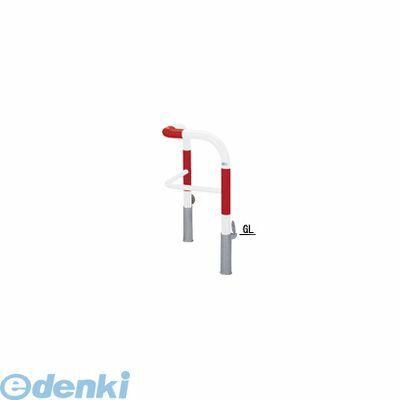 【個人宅配送不可】帝金 Teikin 82R-P3 R&W 直送 代引不可・他メーカー同梱不可 スチール製バリカー　横型・コノ字型・アーチ型・U字型車止めポール スタンダードタイプ 中桟付・中桟あり　φ60.5xt2.8 W500×500 H650 mm 赤白色 82RP3R&W