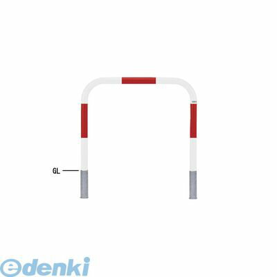 (LINEクーポン有)【個人宅配送不可】【個数：1個】帝金 Teikin Y82C-10 R&W 直送 代引不可・他メーカー同梱不可 スチール製バリカー 横型・コノ字型・アーチ型・U字型車止めポール スタンダードタイプ φ60.5xt2.8 W1000