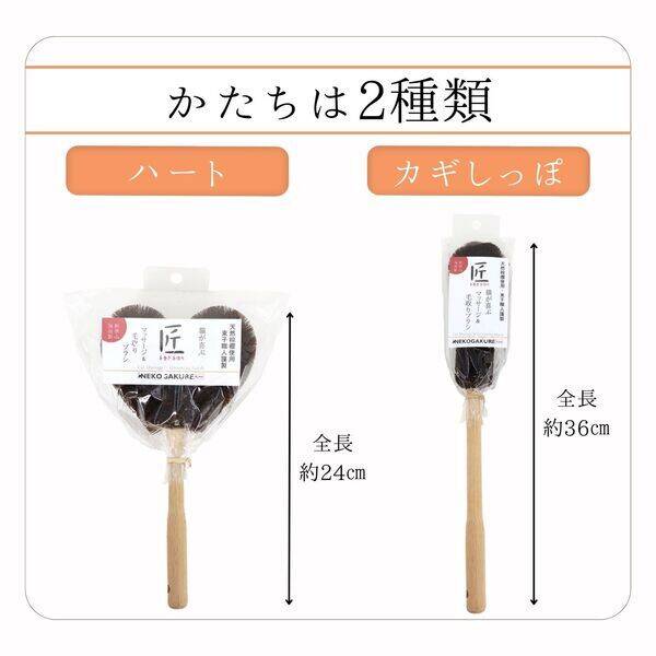 測定器・工具のイーデンキのペットプロジャパン 4981528621044 ねこがくれ 猫が喜ぶマッサージ毛取りブラシ ながいカギしっぽ｜アングル3