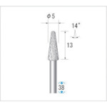 【即納在庫品】「直送」ナカニシ 21253 チタンコート超硬カッター テーパー ダブルカット 刃径5mm 刃長12．7mm