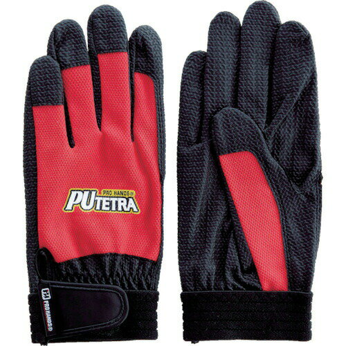 【即納在庫品】「直送」4952558090902 PUテトラ TE−007 レッド LL 富士グローブ Glove LLサイズ Fuji 作業手袋 革手袋