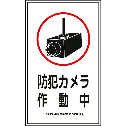 【即納在庫品】「直送」日本緑十字 047123 イラストステッカー標識 防犯カメラ作動中 貼123 200×120mm 10枚組 047123 防犯カメラ作動中 イラストステッカー標識 日本緑十字社