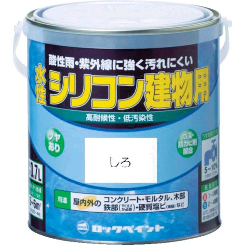 【即納在庫品】「直送」ロックペイント H1101006S 水性シリコン建物用 しろ 1．6L ...