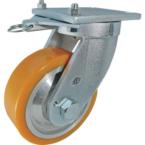 ヨドノ HDUJ200TL 超重量用高硬度ウレタン自在車旋回ロック付 2000kg用