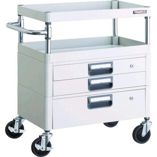 トラスコ中山 TRUSCO PEW772VXW ツールワゴン フェニックスワゴン 省音 750X500XH740 引出付 ホワイト