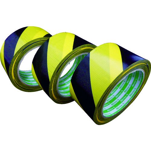 【即納在庫品】「直送」日東エルマテ P-YB50 プリント養生テープ P−YB 50mm×25m 黄／黒 PYB50 イエロー..