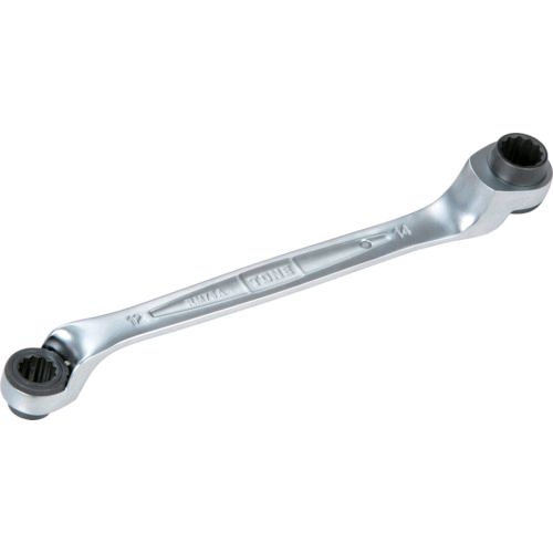 【即納在庫品】「直送」前田金属工業 TONE RM75A1012 両頭ラチェットめがねレンチ 75度 対辺寸法10x12全長197mm