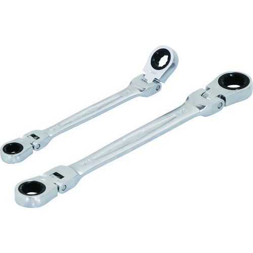 Koken - 【即納在庫品】「直送」前田金属工業 RMFWB1416 コンビネーションラチェットレンチ 両首振ラチェットめがねレンチ インチサイズ 全長197mm トネ 対辺 両口 長さ