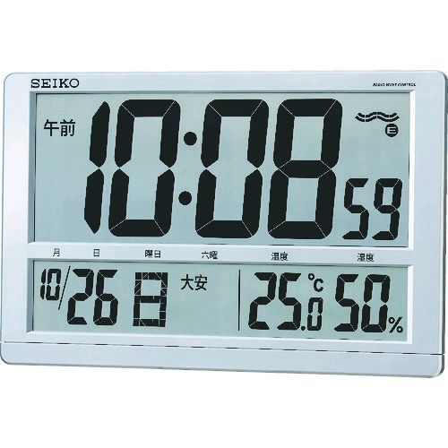 【即納在庫品】「直送」SEIKO SQ433S 大型液晶電波掛置兼用時...(3)