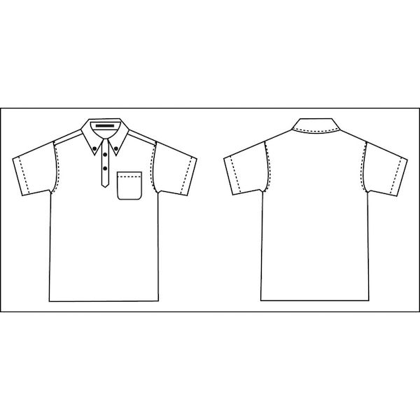【即納在庫品】「直送」アイトス 10599-008-M ボタンダウン半袖ポロシャツ ネイビ...