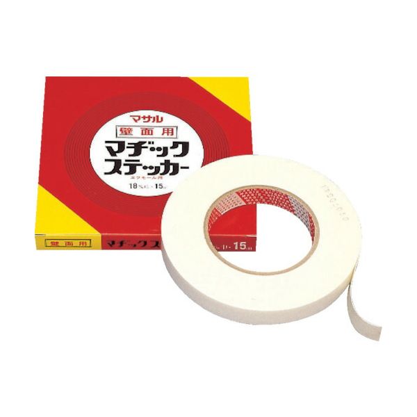 【即納在庫品】「直送」マサル工業 MASARU 25KMS マヂックステッカ− 壁面用 25mmx15m マヂックステッカ-壁面用 マヂックステッカー壁面用 モール用両面テープ