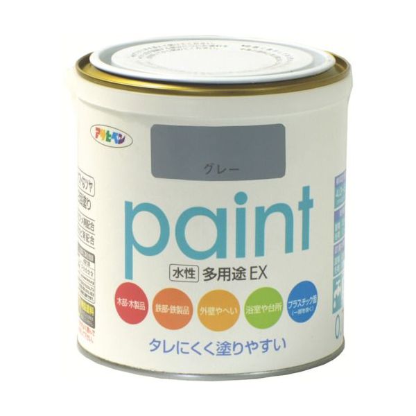 【即納在庫品】「直送」アサヒペン 459404 水性多用途EX0．7L グレー 459404 水性塗料 AP 水性アクリル樹脂塗料 ASAHIPEN
