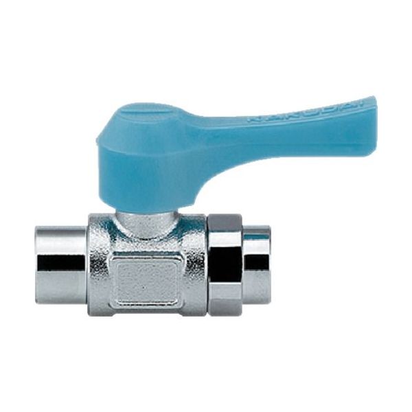 【即納在庫品】「直送」カクダイ 65180410 ミニチュアボールバルブ 呼び径 A Rc3／8 全長54．6 ブルー ..