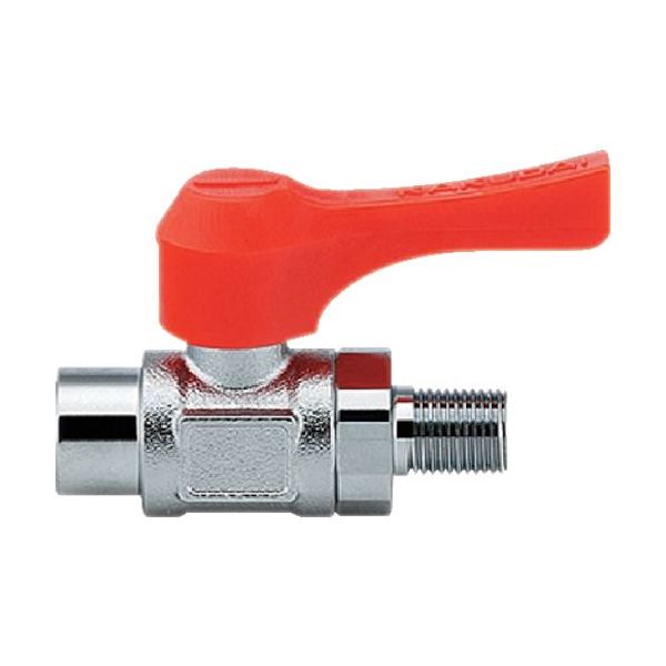 【即納在庫品】「直送」カクダイ 65190310 ミニチュアボールバルブ 呼び径 A Rc3／8 全長59．6 オレン..