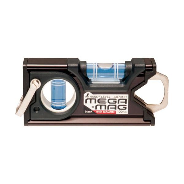 (LINEクーポン有)【即納在庫品】「直送」4960910731318 ハンディレベル MEGA−MAG 100mm黒マグネット付