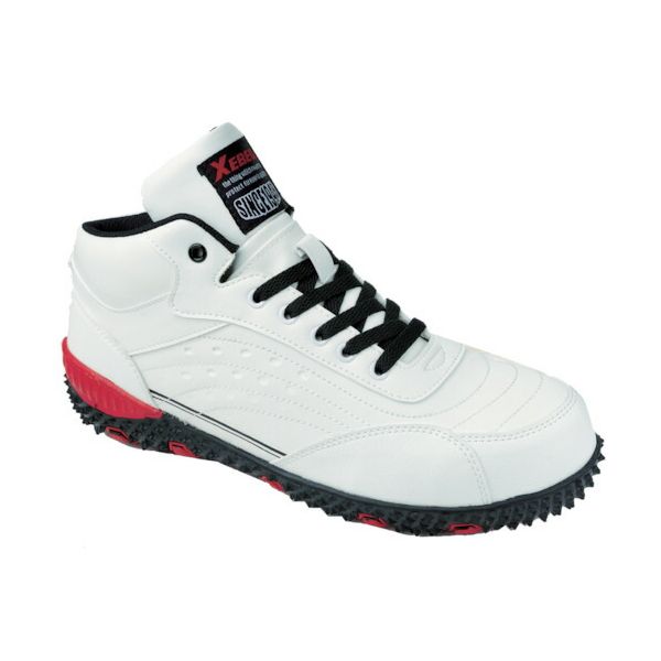 ジーベックメーカーお問い合わせ：084-928-0023【特長】●耐油性ゴム底です。●つま先とかかと部分には耐久性の高いPVC素材で補強しています。●クォーターカットを採用し動きやすさと安全性を両立しています。●ひもポケを採用し靴ひもの引っ...