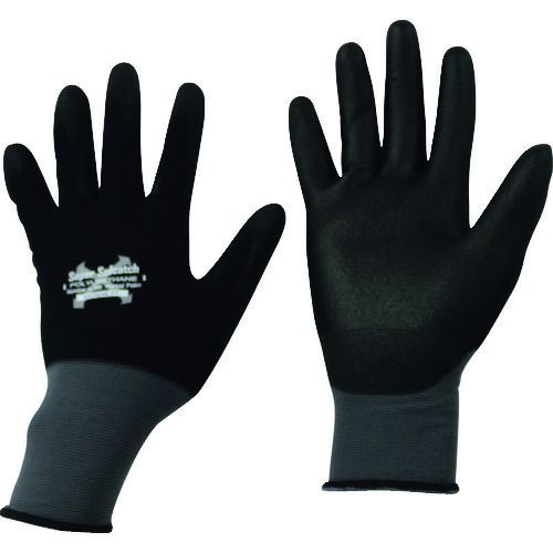 【即納在庫品】「直送」おたふく手袋 4970687118045 ソフキャッチEXフィット ウレタン ノーマルパーム ブラック/グレー S