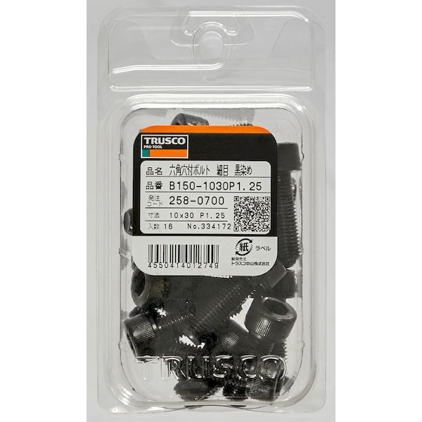 ��¨Ǽ�߸��ʡۡ�ľ���ץȥ饹�� TRUSCO B150-1230P1.25 ϻ�ѷ��եܥ�� ������ ���� ���ͥ� M12��30 P1��25 10���� ������åץܥ�� CAP B1501230P1.25