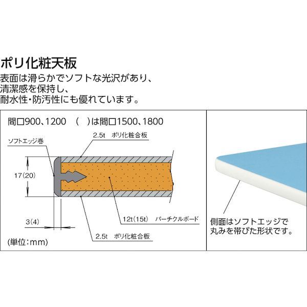 測定器・工具のイーデンキの(LINEクーポン有)【個人宅配送不可】トラスコ中山 TRUSCO BE1890LT2 直送 代引不可・他メーカー同梱不可 BE型軽量作業台 1800X900XH740 下棚2枚付 ダークグレー TRUSCOBE型軽量作業台｜アングル3
