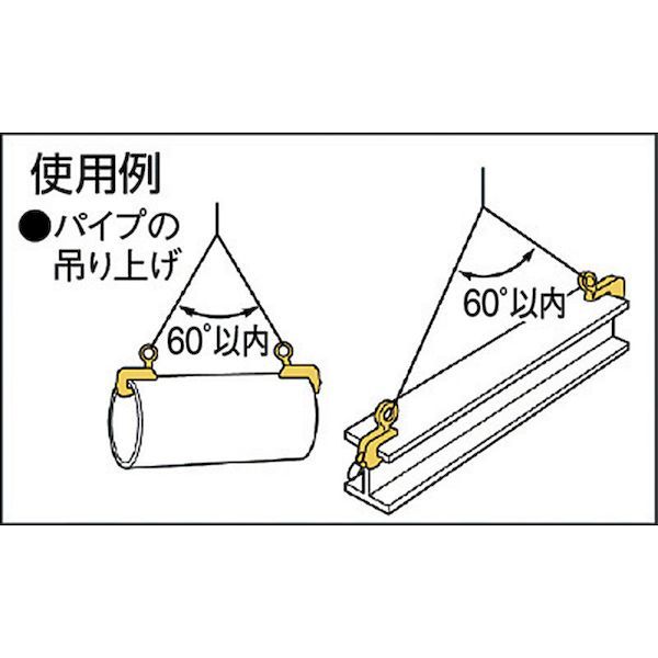 【即納在庫品】「直送」スーパーツール SUPERTOOL HLC2U 横吊クランプ ロックハンドル式・先割型 基本使用荷重2．0tHLC-2U ロックハンドル式先割 横吊りクランプ スティング