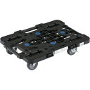 トラスコ中山 TRUSCO MPK-500JS-BK 樹脂製平台車 ルートバンメッシュタイプ 515X385 4輪自在 ストッパー付 黒 MPK500JSBK
