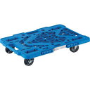 【個数:1個】TRUSCO MPK-600JS-B 樹脂製平台車 ルートバンメッシュタイプ 615X415 4輪自在 ストッパー付 青MPK600JSB