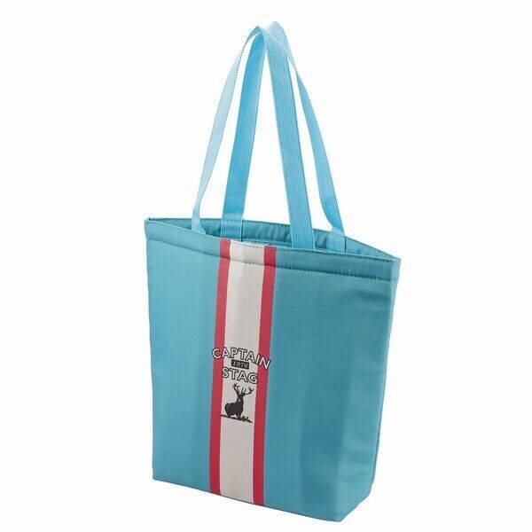 パール金属 キャプテンスタッグ UE-0676 トートクーラーバッグ6（ターコイズ／レーシングストライプ） ..