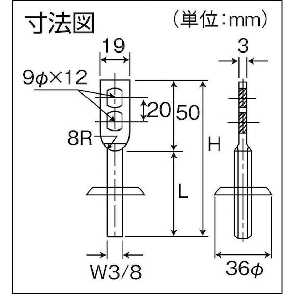 【即納在庫品】「直送」TRUSCO TPS-BT50L-S ターボ羽子板 ねじ長50L SUS304 TPSBT50LS