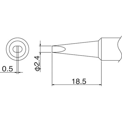 【あす楽対応】「直送」白光 白光 T19D24 こて先 2．4D型 409-6436 T19-D24 HAKKO ハッコー 4962615038785 電気はんだこて 交換こて先 T19シリーズ交換こて先