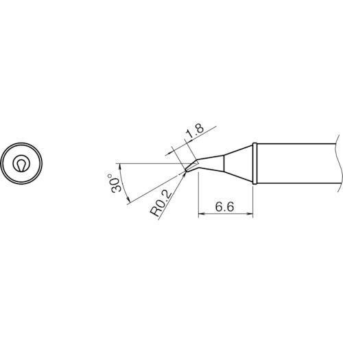 【あす楽対応】「直送」白光 HAKKO T31-01JS02 こて先／0．2RSSB型 T3101JS02 デジタル高周波誘導加熱式はんだこて T3101JS02-6014