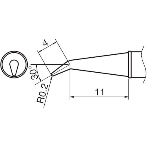 【即納在庫品】「直送」白光 T31-03J02 こて先　0．2RSB型 T3103J02