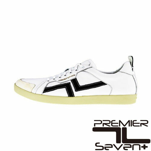 プレミアセブン 【PREMIER SEVEN】PS-758　ホワイト/ブラック（WHITE/BLACK）レザースニーカー