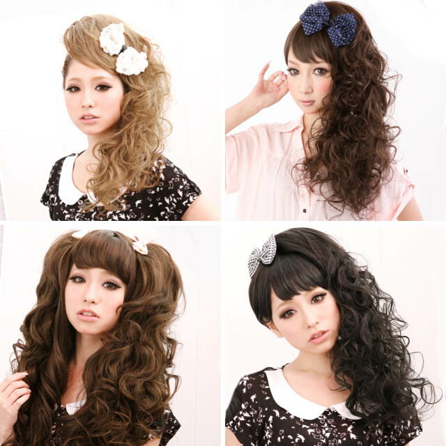 ウィッグ ポニーテール ポイントプ リンセス カール エクステ 部分ウイッグ ポイントウィッグ 耐熱ファイバー かぶせるタイプ かつら 全6カラー